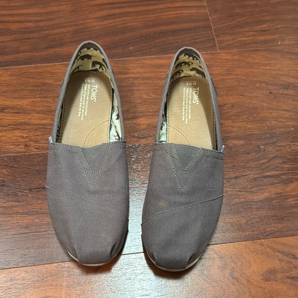 Toms Gray Canvas Slip-On Loafers - Picture 1 of 7